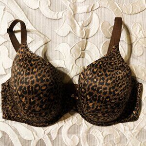 36D Victoria's Secret Bra Lightly Lined Smooth Demi Leopard Perfect Condition